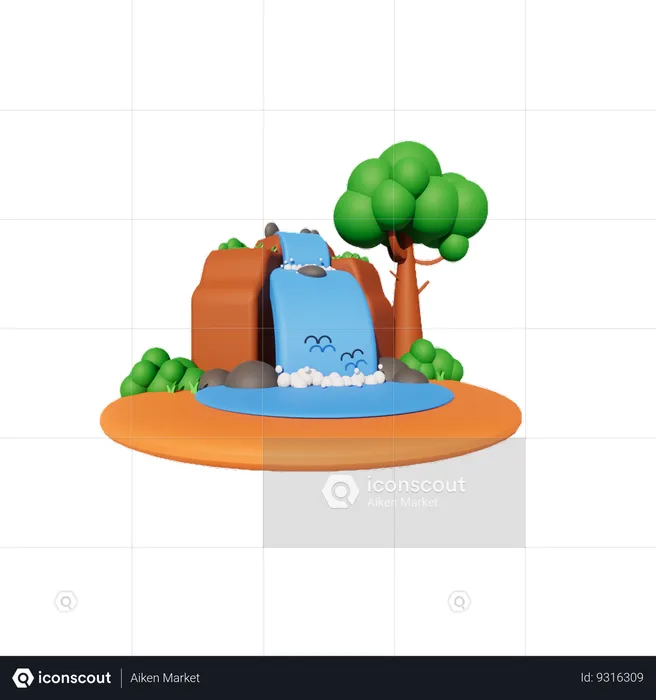 Waterfall  3D Icon