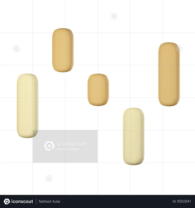 Waterfall Chart  3D Icon