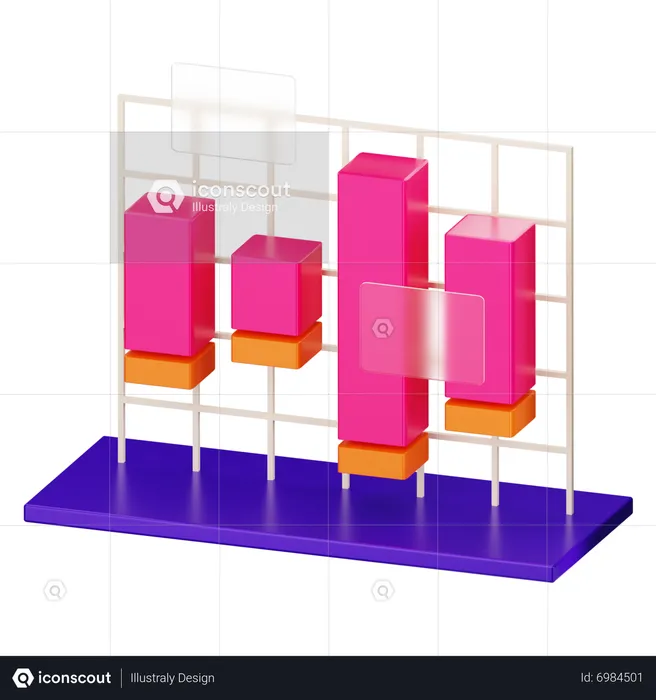 Waterfall Chart  3D Icon