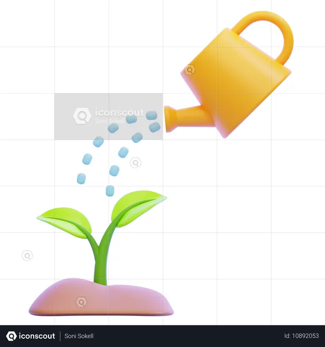 Watering Plant  3D Icon