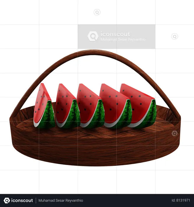 Watermelon Basket  3D Icon