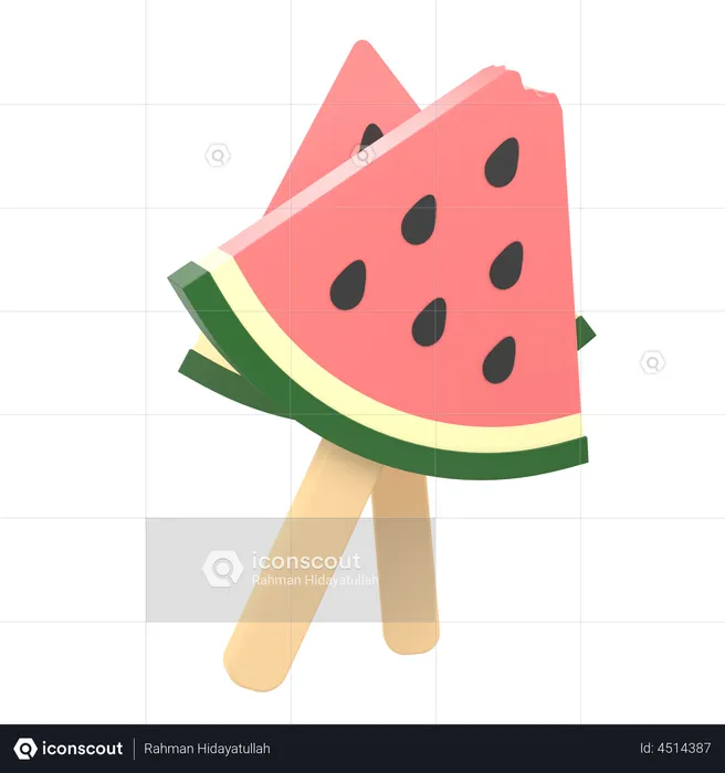 Watermelon Ice Cream  3D Illustration