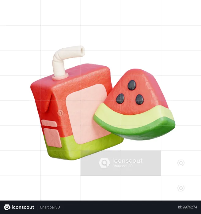 Watermelon Juice Box  3D Icon