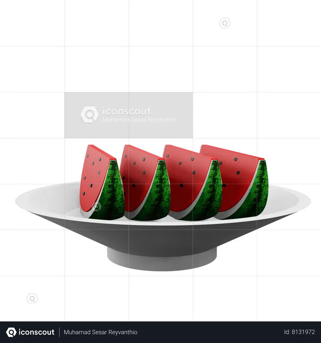 Watermelon Plate  3D Icon