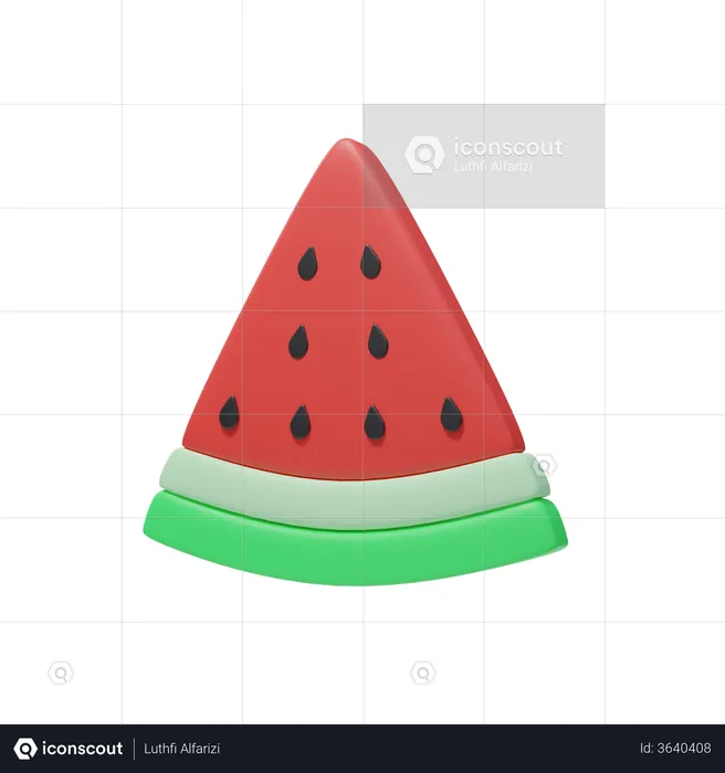 Watermelon Slice  3D Illustration
