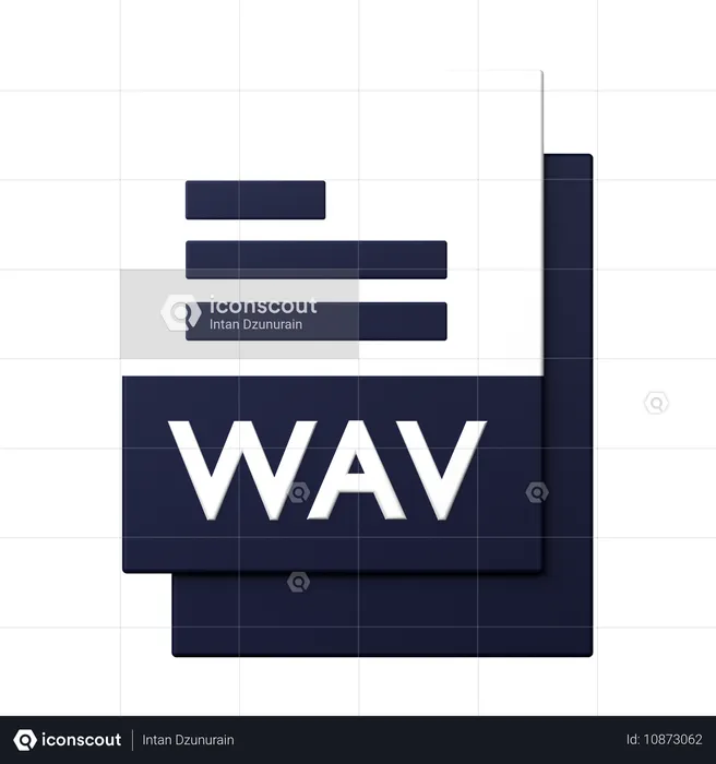 WAV 파일  3D Icon