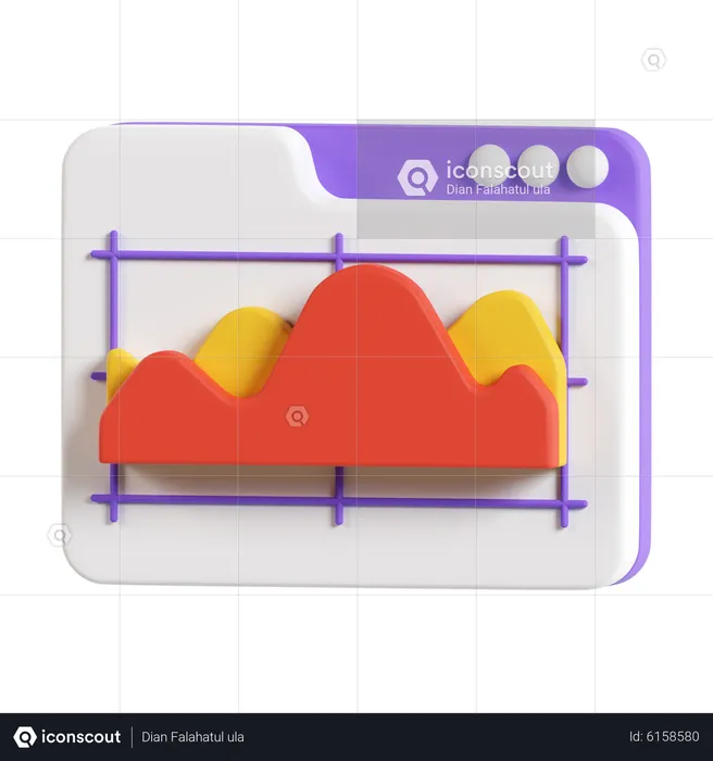 Wave Chart  3D Icon