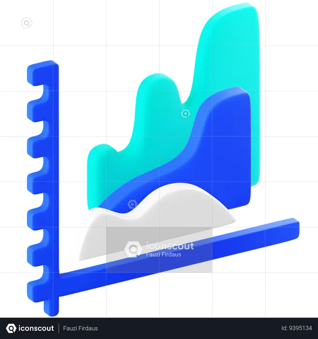 Wave Graph  3D Icon