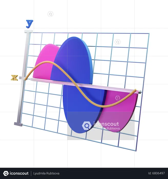 Wave Graph  3D Icon