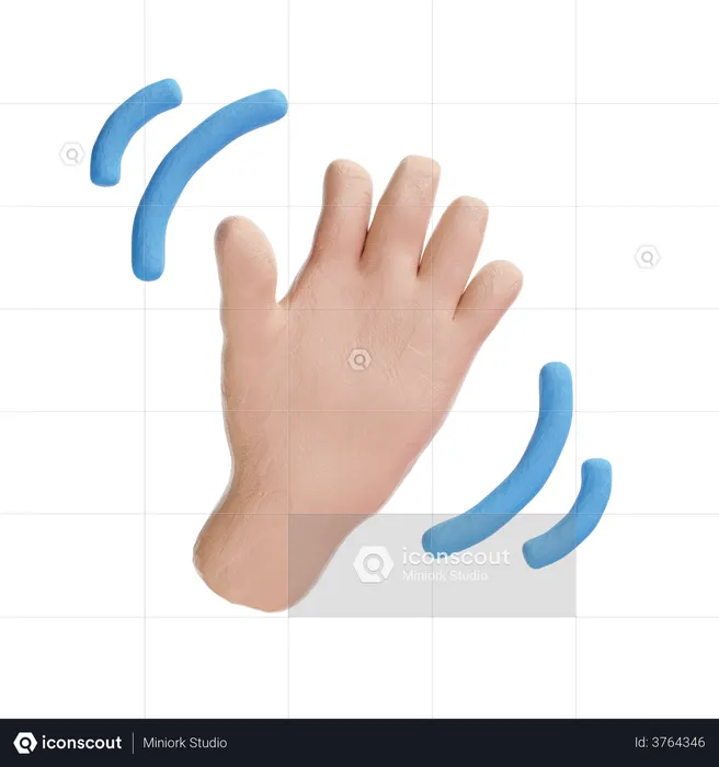 Wave Hand Logo 3D Logo