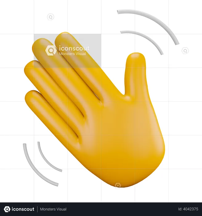 Wave hand gesture  3D Illustration