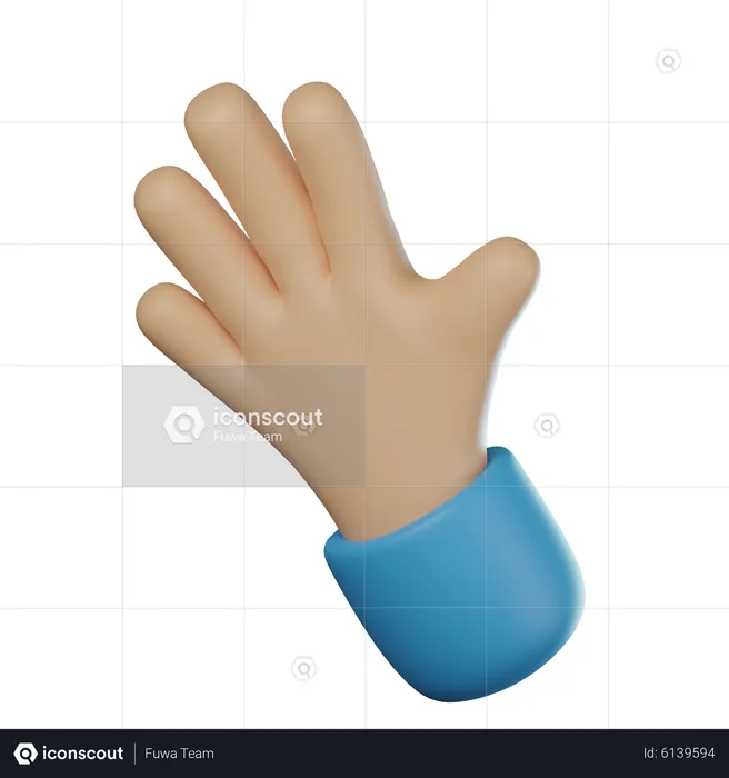 Wave Hand Gesture  3D Icon
