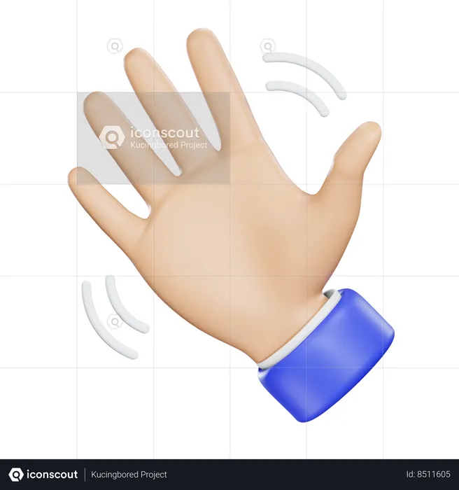 Waving Hand Emoji 3D Icon