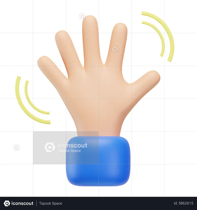 Waving Hand Gesture  3D Icon