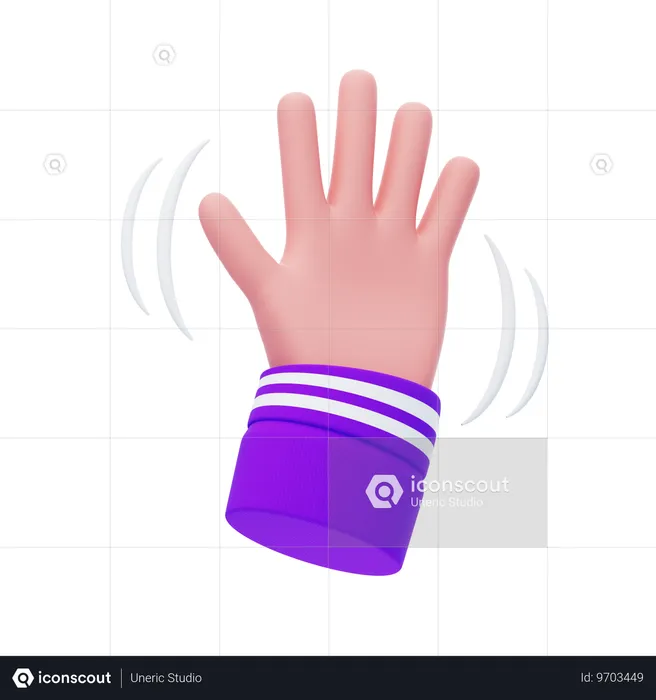 Waving Hand Gesture  3D Icon