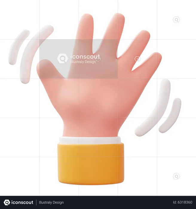 Waving Hand Gesture  3D Icon