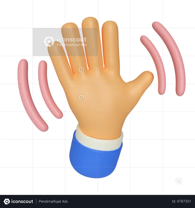 Waving Hand Gesture  3D Illustration