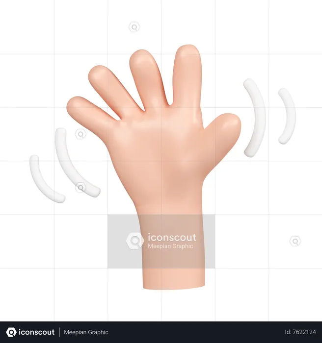Waving Hand Gesture Emoji 3D Icon