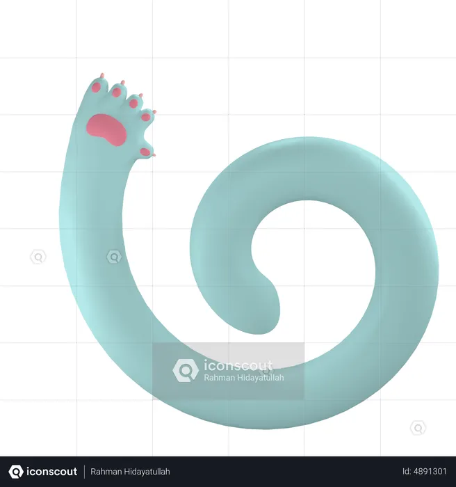 Waving Paw Hand Gesture  3D Icon