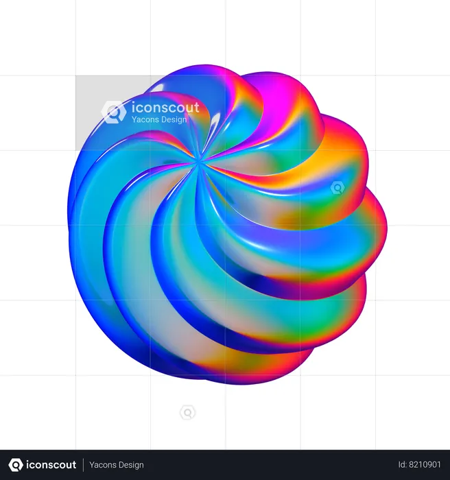 Wavy Sphere Abstract Shape  3D Icon