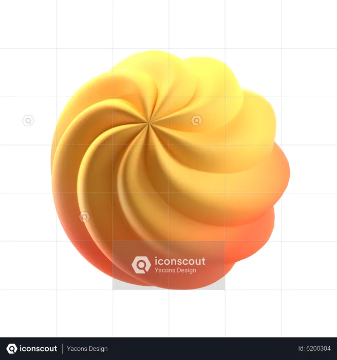 Wavy Sphere Abstract Shape  3D Icon