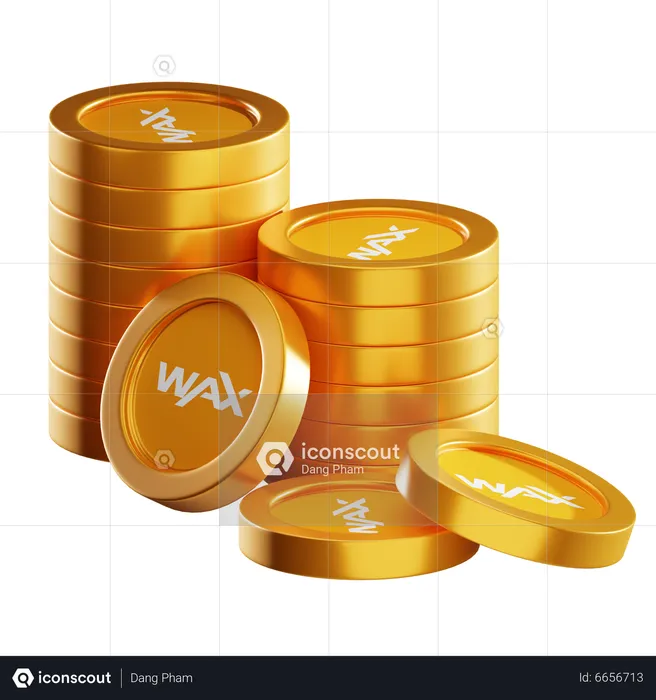 Waxp Coin Stacks  3D Icon