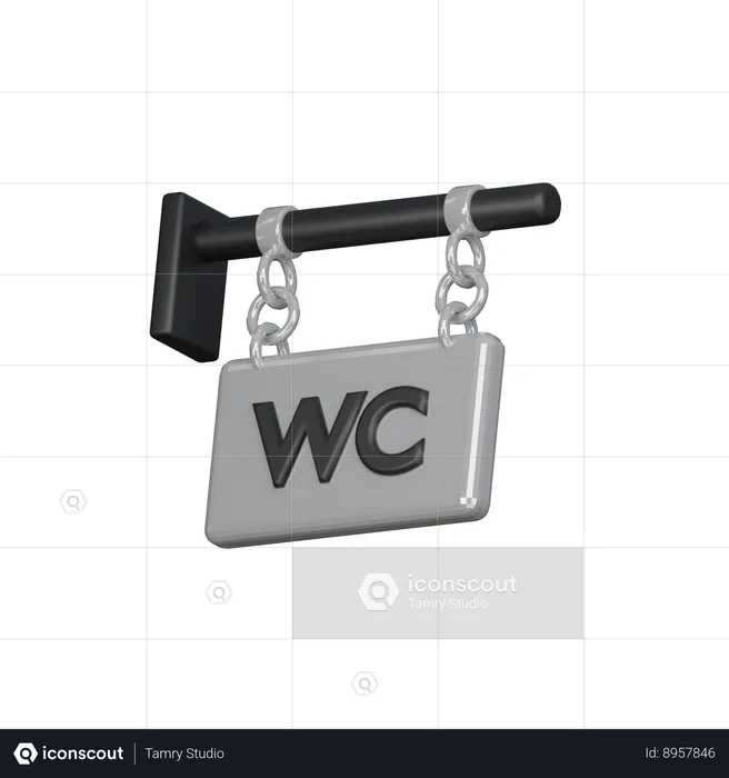 Wc Sign  3D Icon