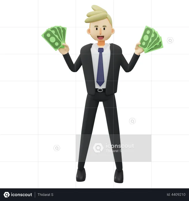 Wealthy businessman  3D Illustration