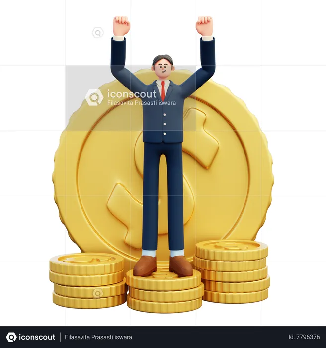 Wealthy Businessman  3D Illustration