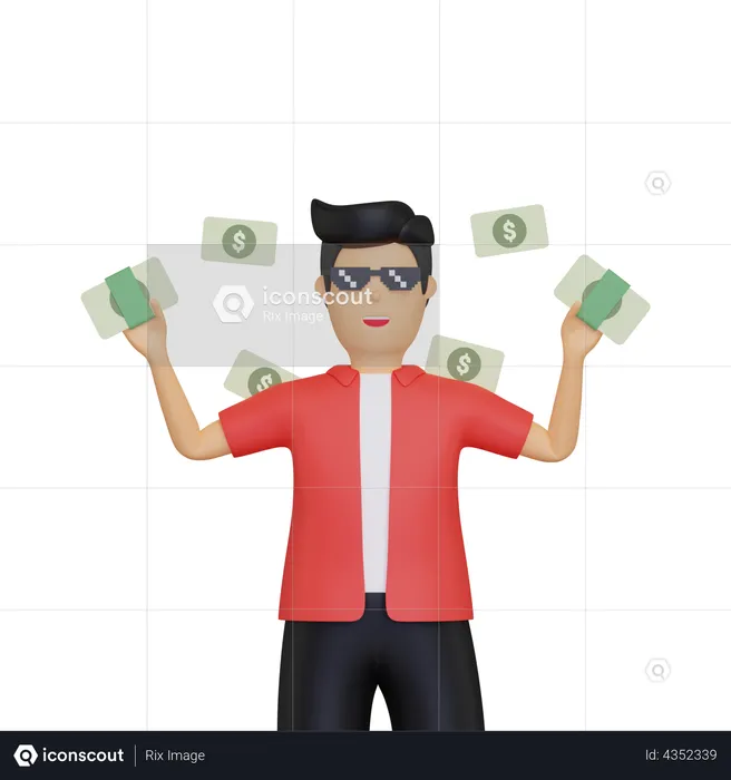 Wealthy man  3D Illustration
