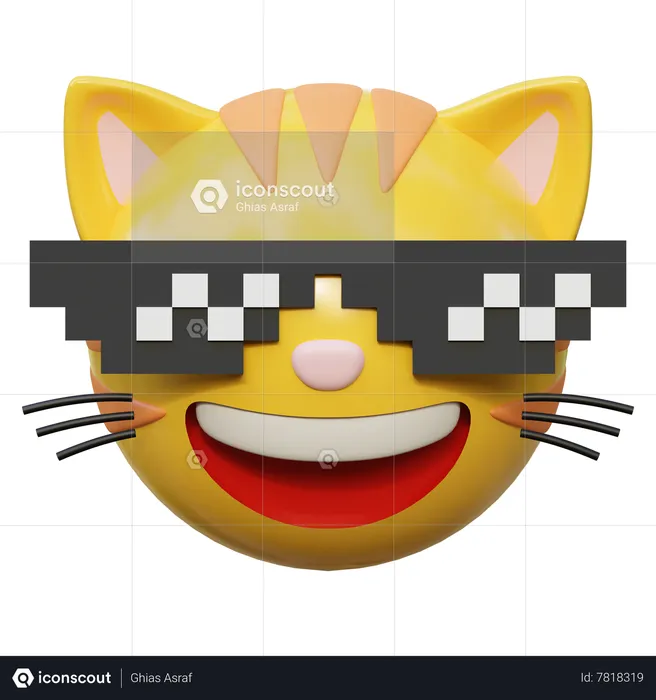 Wearing Pixel Glasses Emoji 3D Icon