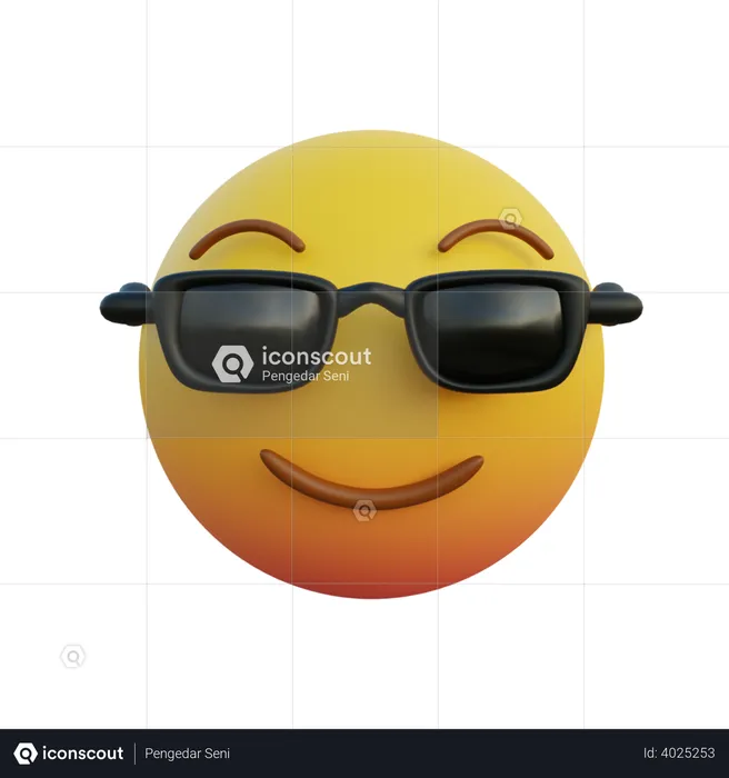 Wearing sunglasses Emoji 3D Illustration