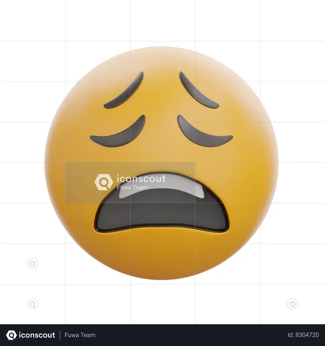 Weary Face Emoji 3D Icon