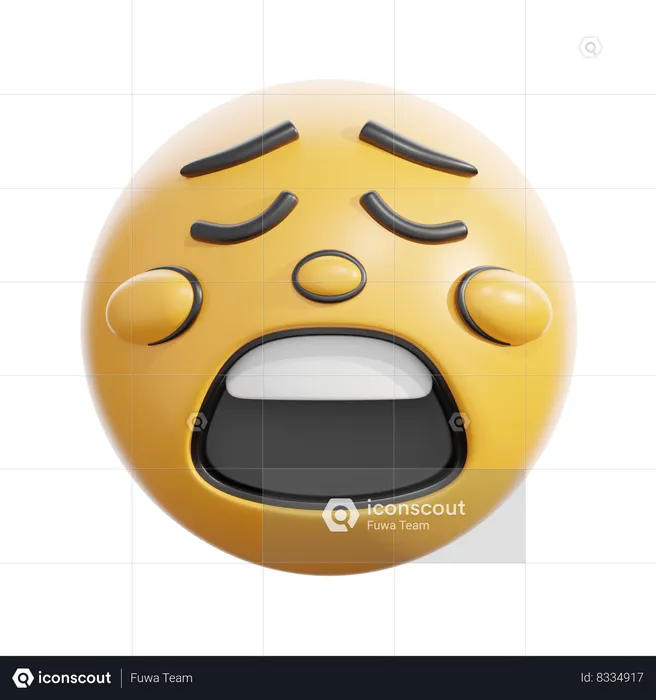 Weary face Emoji 3D Icon