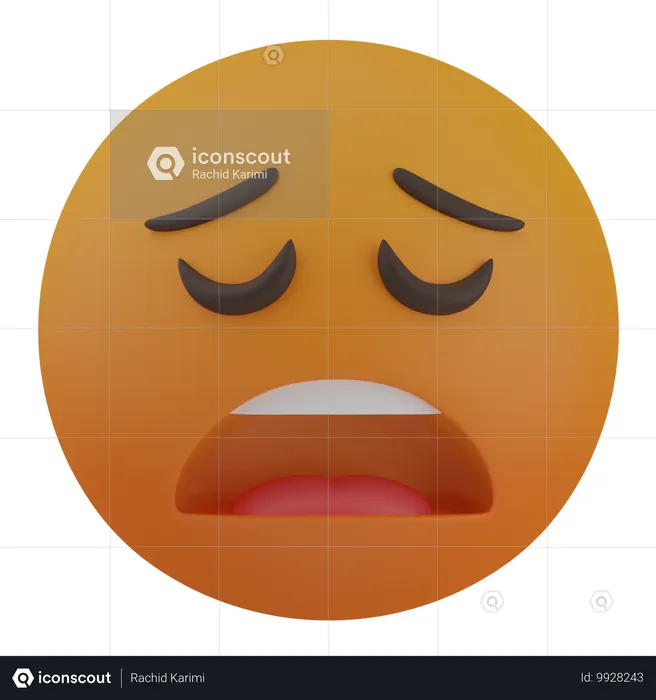 지친 얼굴 Emoji 3D Icon