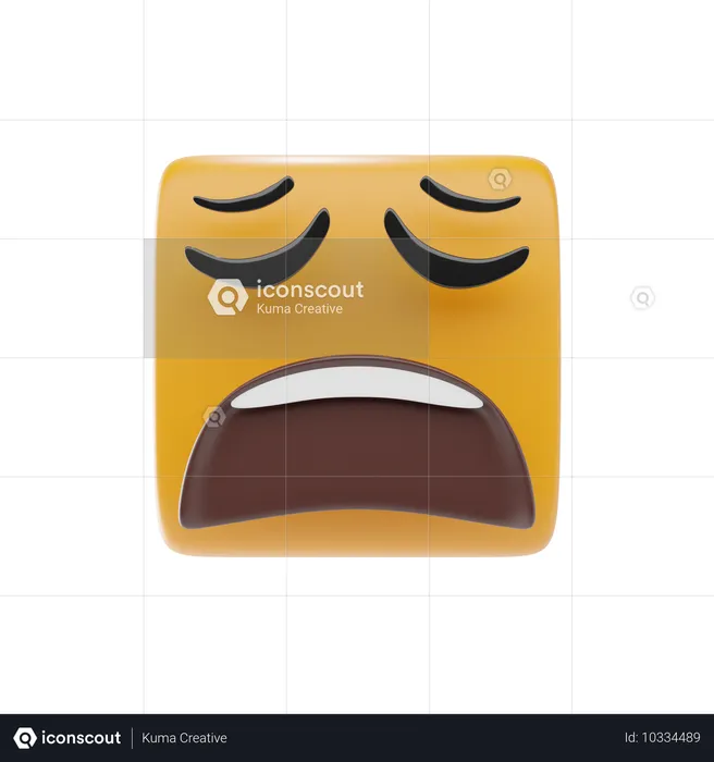 지친 얼굴 이모티콘 Emoji 3D Icon