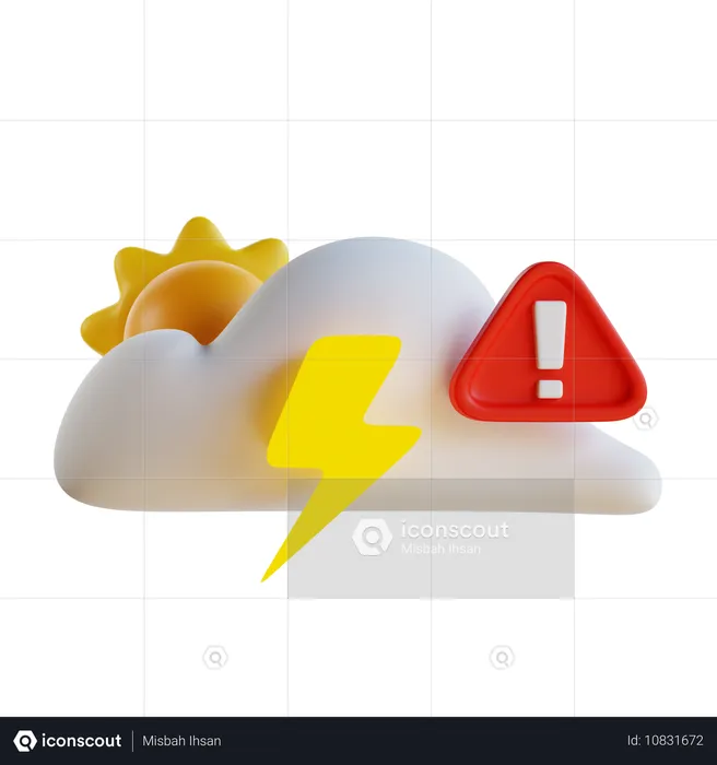 Weather Alert  3D Icon