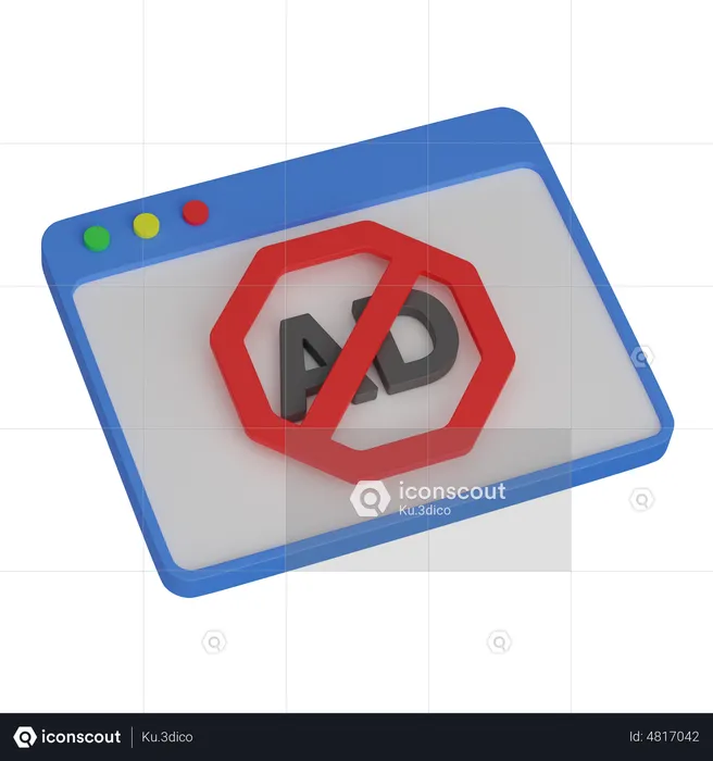 Web Ad Blocker  3D Icon