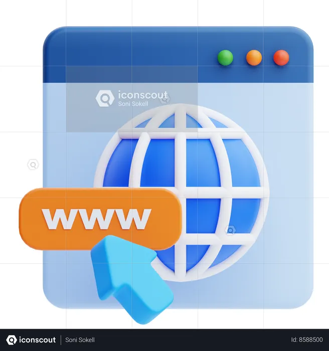 Web Address  3D Icon