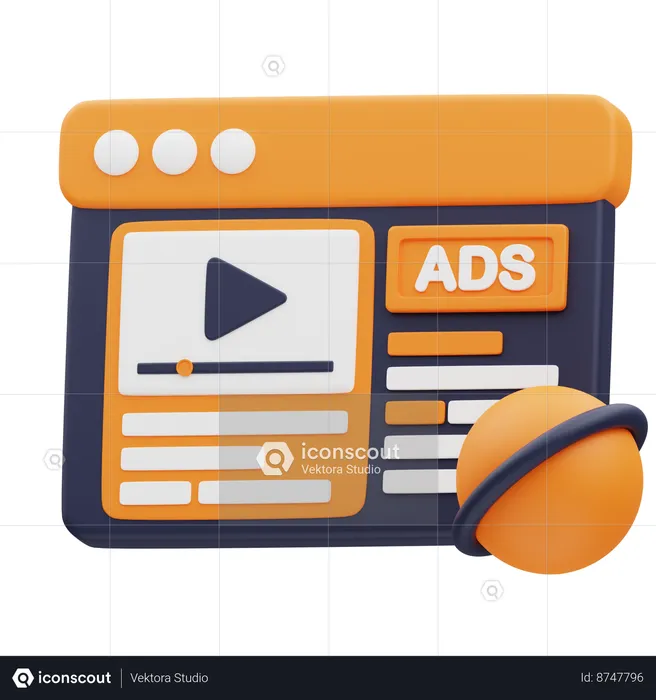 Web Ads  3D Icon