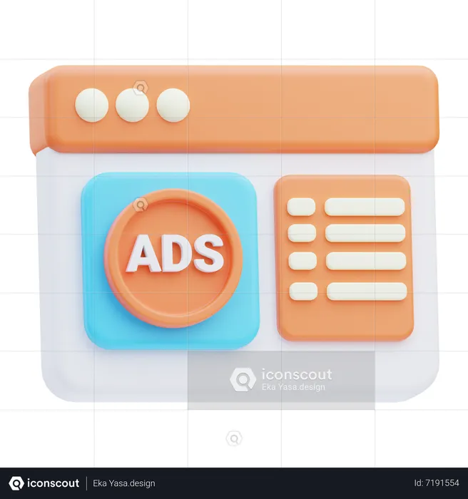 Web Ads  3D Icon