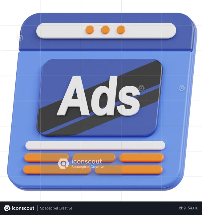 Web Ads  3D Icon