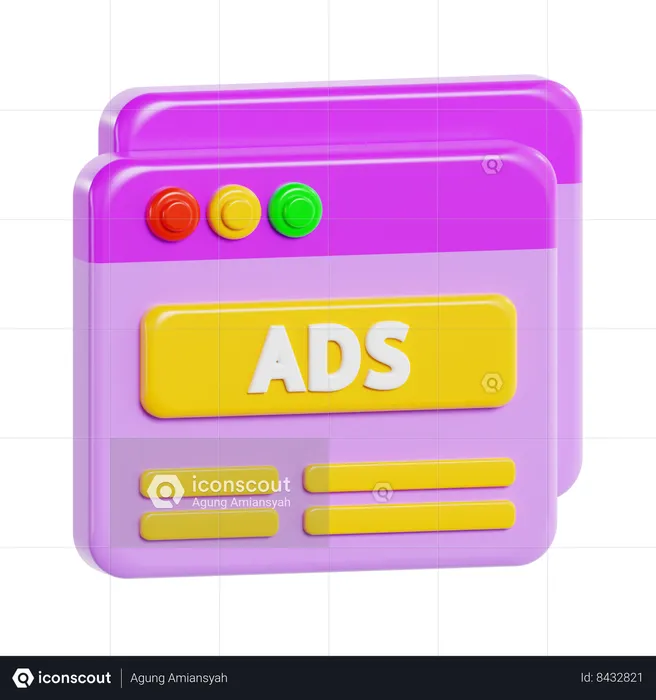 Web Ads  3D Icon