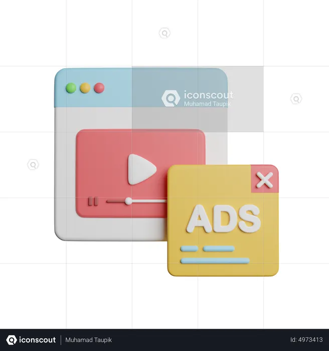 Web Advertisement  3D Icon