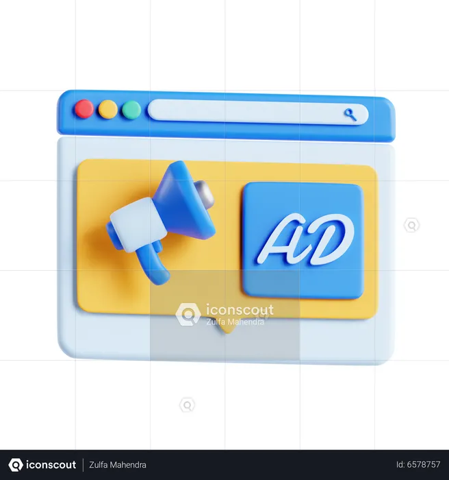Web Advertisement  3D Icon