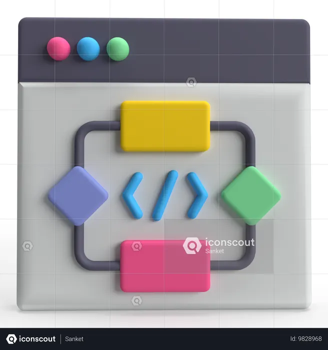 Web Algorithm  3D Icon