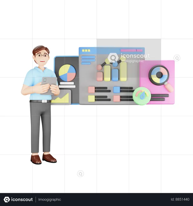 Web Analysis  3D Illustration