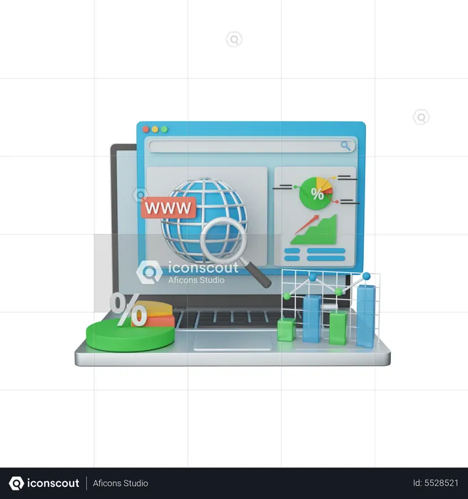 Web analysis  3D Icon