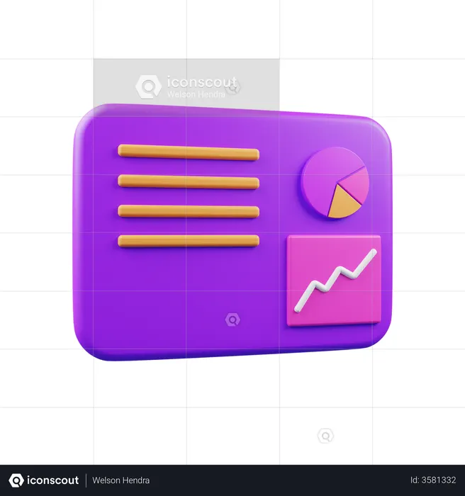 Web Analyzing Data  3D Icon