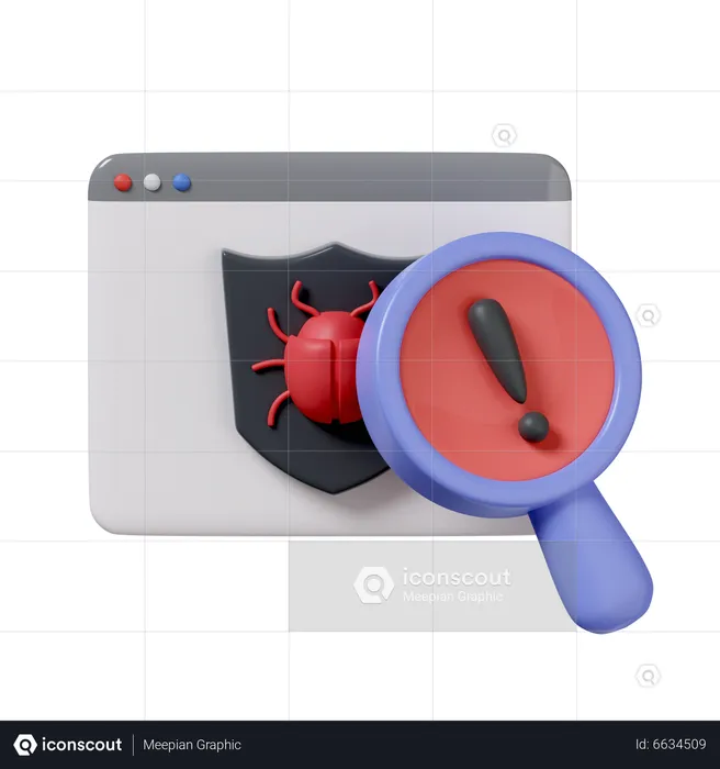 Web Bug Detection  3D Icon